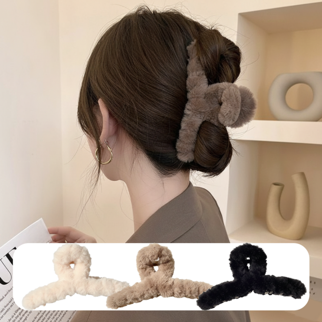 미하루 14cm 빅사이즈 3종세트 반묶음 대형 퍼 집게핀