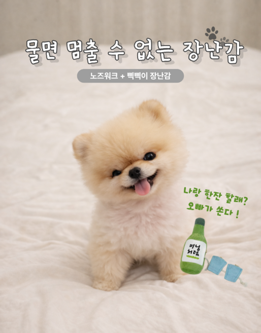 강아지 동물인형 딸랑이 장난감, 1개, 멍소주