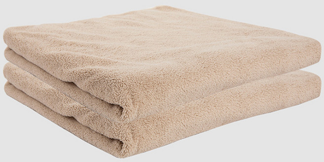 스토리원 1+1 극세사 무지 특대형 비치타월 타올 바스 목욕 샤워 수건 피크닉 U-SSAC45, 2개, 베이지+베이지