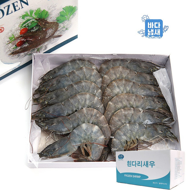 산호 냉동 흰다리새우 15마리 큰사이즈 1박스(500gX10개) 새우튀김, 10개, 500g