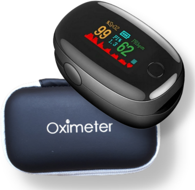 KC인증 산소포화도 측정기 옥시미터 VONIQ 블랙라벨 풀세트, 풀세트(제품+파우치+배터리+한글설명서), 1개