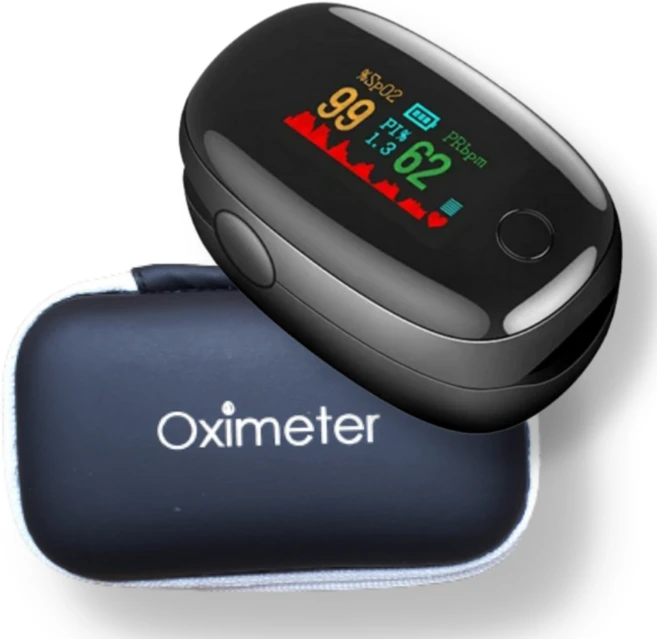 KC인증 산소포화도 측정기 옥시미터 VONIQ 블랙라벨 풀세트, 풀세트(제품+파우치+배터리+한글설명서), 1개 - 쿠팡