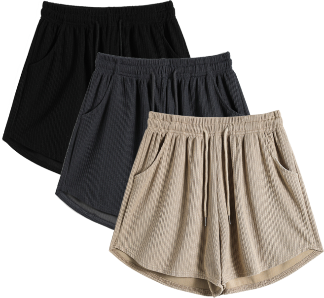 하바우 시원한 여성 쿨링 밴딩 반바지 3종 세트