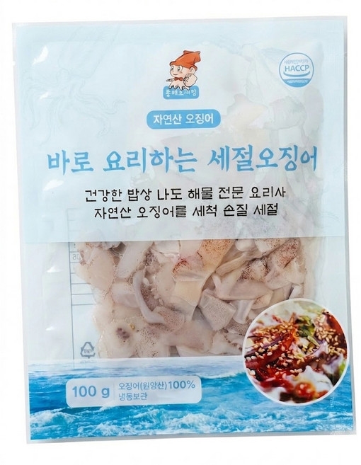 자연산 동해 오대감 손질오징어 100g 14팩 총1.4kg 바로조리 캠핑요리 술안주, 14개