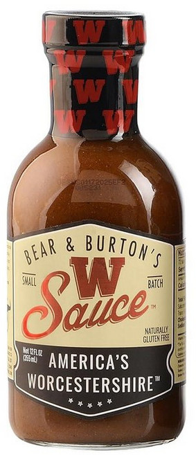 Bear and Burtons W 소스 | 독특한 우스터셔 블렌드 스테이크 드레싱 및 마리네이드에 적합 355ml(12온스) 241225, 355ml, 1개