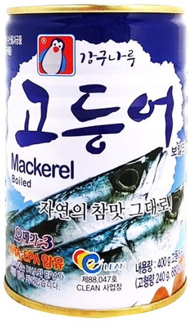 펭귄 고등어 보일드 400g 식품 > 가공/즉석식품 캔/통조림류 고등어/꽁치 통조림, 12개