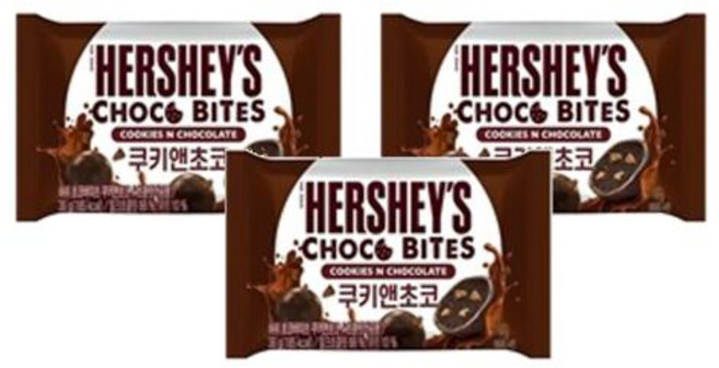 허쉬 초코바이츠 쿠키앤초코, 4개, 36g