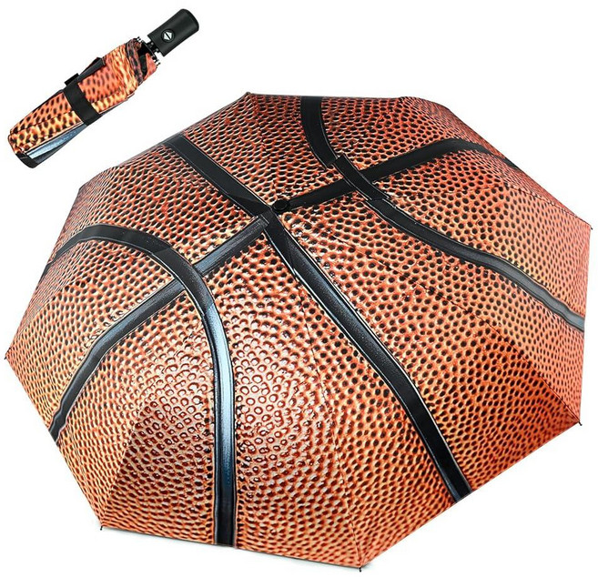 Gayruaicjz Basketball Windproof Travel Umbrella Folding Compact Automatic Umbrellas for Women Men