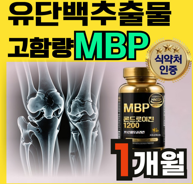 [뼈튼튼 관절튼튼] 고함량 mbp 식약청기능성인정 콘드로이친 1200, 1개, 60정