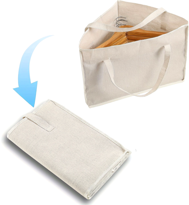 접이식 공간절약 캔버스 옷걸이 정리함, 1개