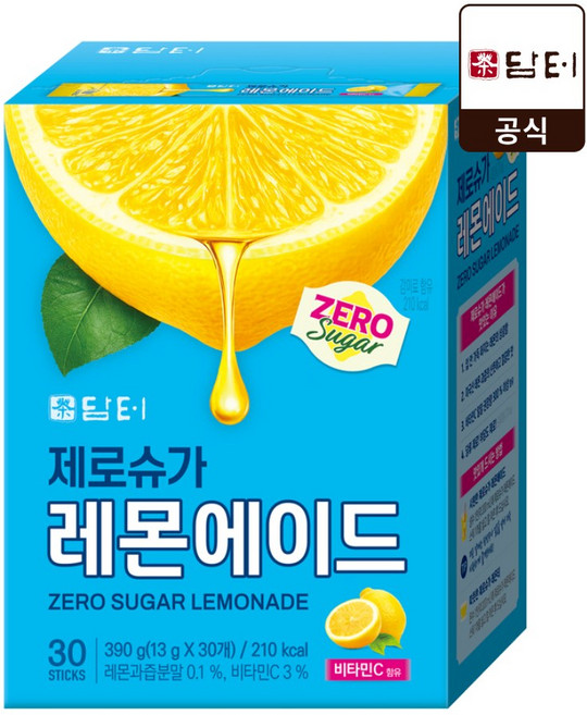 담터 제로슈가 레몬에이드, 1개, 30개입