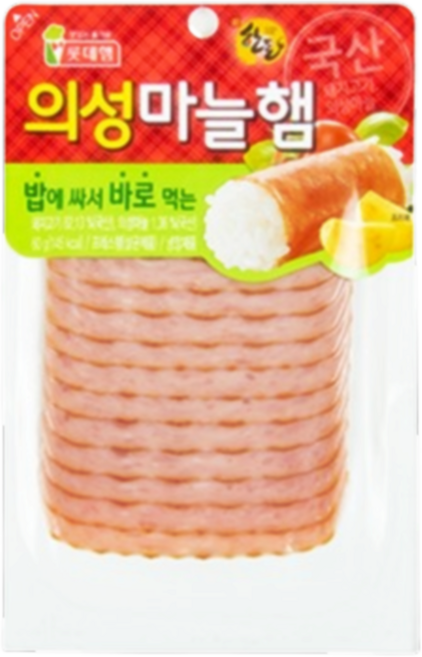 롯데햄 의성마늘햄 슬라이스, 60g, 2개