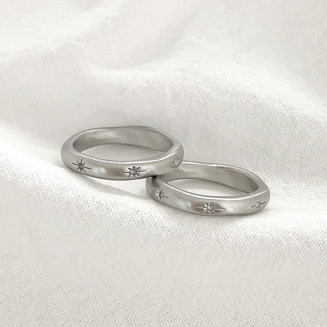 띵니 써지컬스틸 웨이브 스파크 반지 스파클 별 패션 여성 반지