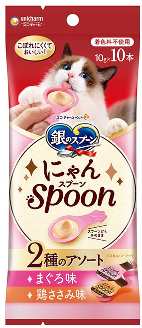유니참긴노스푼 고양이 냥스푼 습식 간식 10개입, 혼합맛(참치/닭가슴살), 100g, 1개