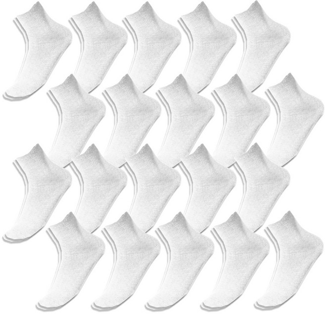 타키타키 얇은 여름용 남자 여자 무지 발목 중목양말 20켤레