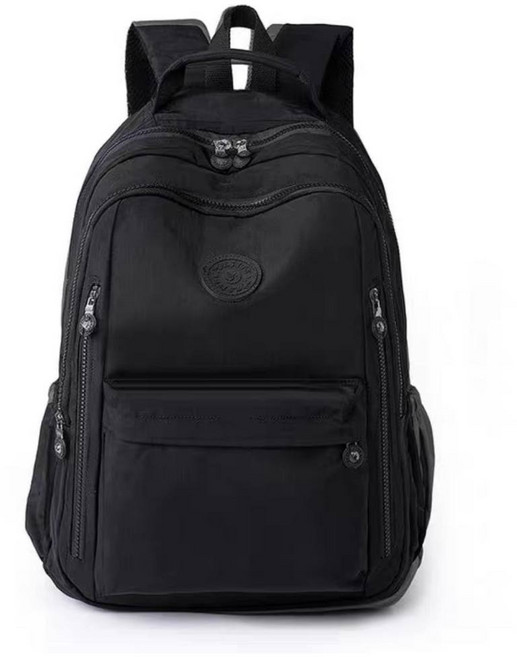 多層次透氣減壓耐重輕量休閒後背包, 黑色