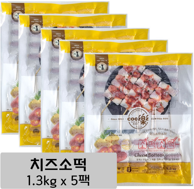 쿠즈락 치즈 소떡소떡, 1.3kg, 5개