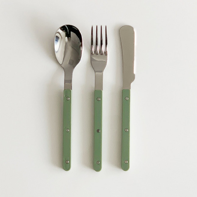 커트러리 세트 홈카페 디너스푼+디너포크+디너나이프, 1개, 카페커트러리3P세트, 올리브그린