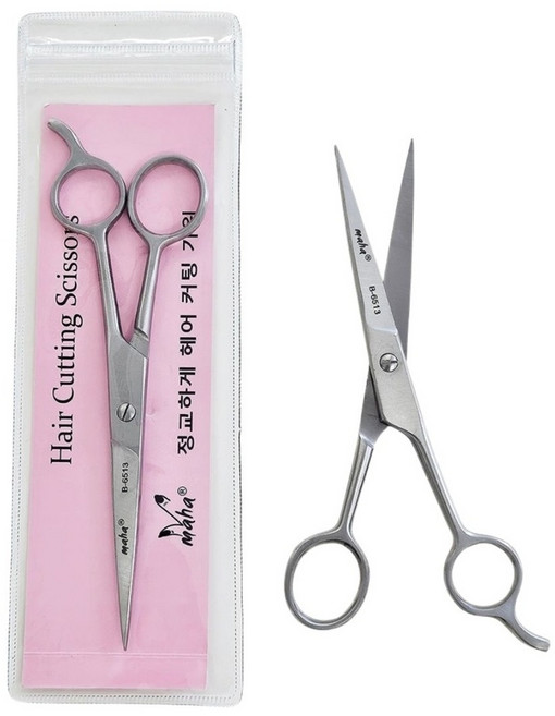 마하 헤어커팅 일자가위 프리미엄 셀프커팅가위 Maha Hair Cutting Scissors, 1개