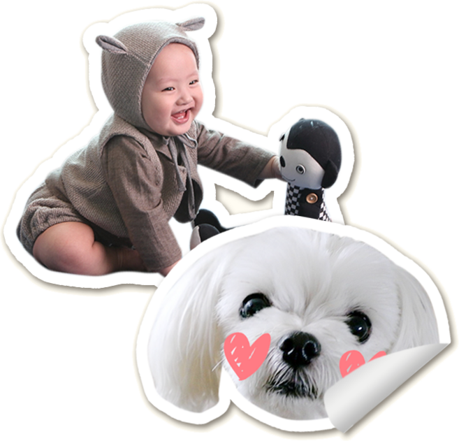 찰칵포토 주문제작 스티커, 꾸미기옵션