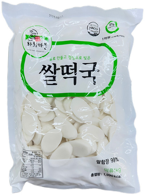 [냉장] 하회마을 떡국떡(수입) 1kg, 1개