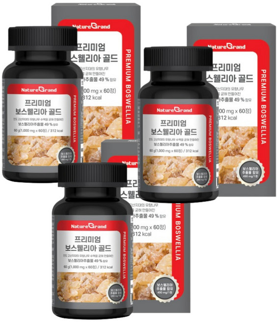 프리미엄 보스웰리아 골드 1000mg x 60정, 3개