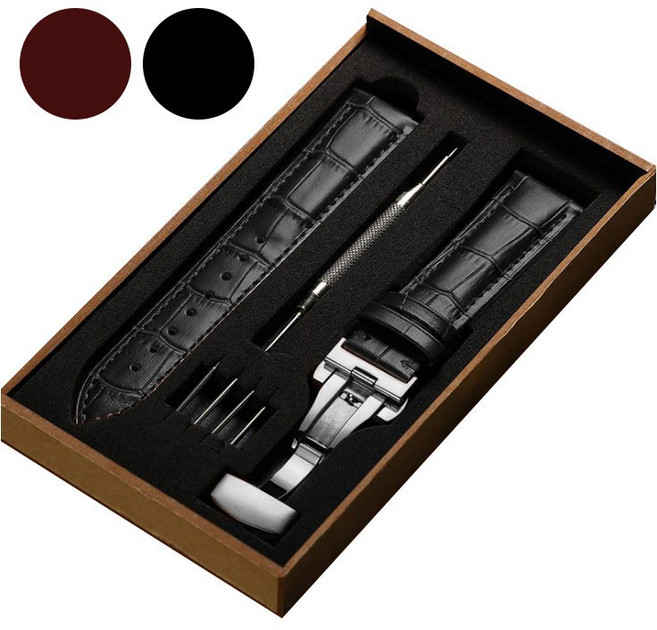 베이스 공방 소가죽 디버클 시계줄 세트 시계 스트랩