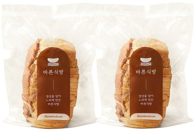 바른식방 통밀식빵 (유기농 통밀 100%), 2개, 660g
