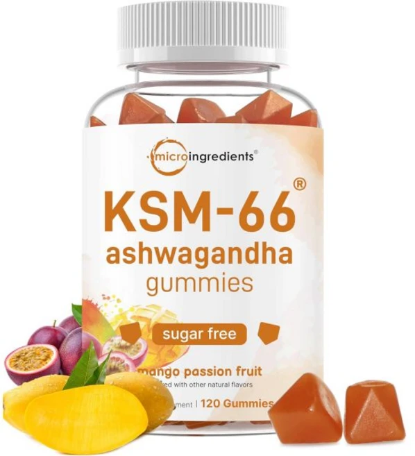 마이크로 인그리디언츠 KSM-66 아슈와간다 구미 300mg 무설탕 망고 패션프루트 맛 강력한 뿌리 추출물 스트레스 이완 수면 지원 비유전자변형 Mcro ngredents, 마이크로 인그리디언츠 KSM-66 아슈와간다 구미 30 - 쿠팡
