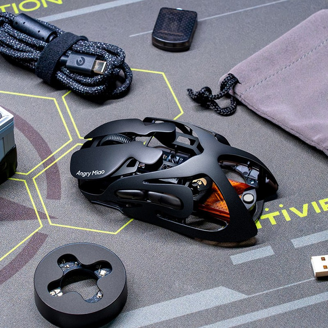 Angry Miao 앵그리미아오 AM Infinity Mouse 블루투스 무선 마우스, 블랙