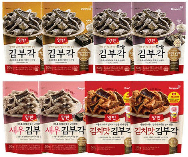 동원 양반 김부각 세트 50g 8개(김부각2개+마늘김부각2개+새우김부각2개+김치맛김부각2개)