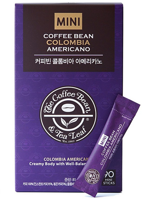 커피빈 콜롬비아 아메리카노 미니 원두커피믹스, 900mg, 90개입, 1개