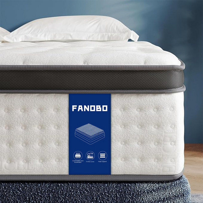 FANOBO 매트리스 포켓스프링 토퍼매트리스 침대 바닥 매트리스, 25cm, 중간