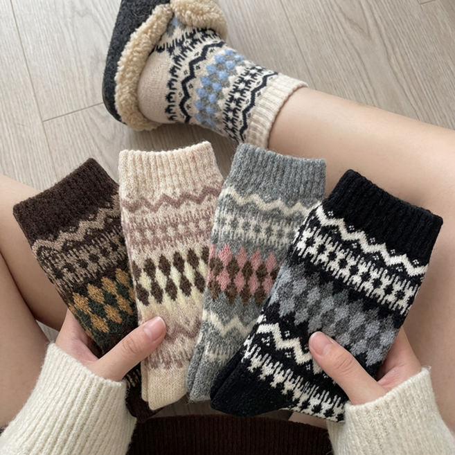 벨라빈 노르딕패턴 니트양말 패션 여성 양말 5켤레 세트