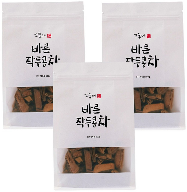 꼬숩네 국산 작두콩차 3팩 코와 목이 좋아하는 상쾌한 습관 수세미차, 3개, 100g, 1개입