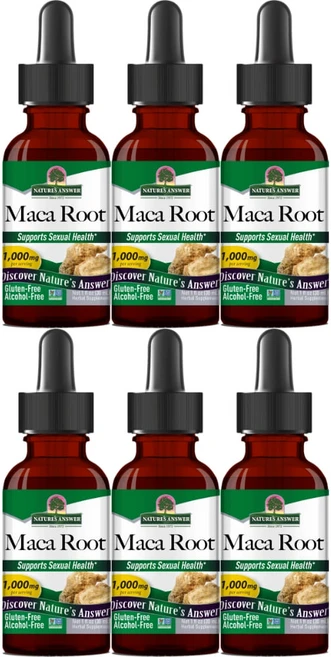 네이처스앤서 고흡수 마카 뿌리 1000mg 액상 액체, 30ml, 6개 - 쿠팡