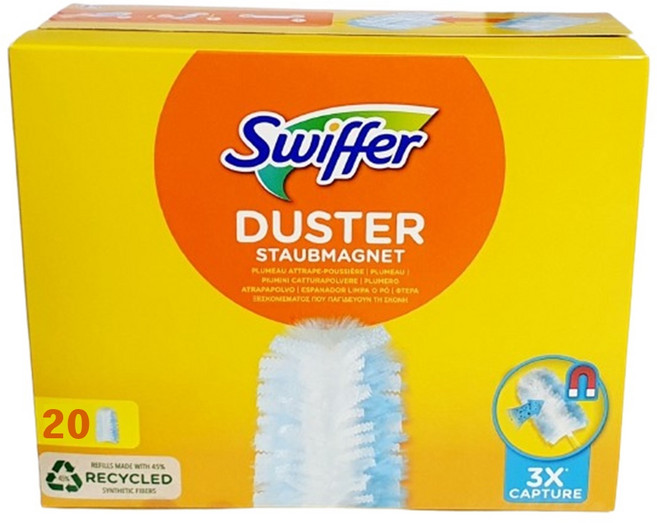 스위퍼 헤비듀티 더스터 흡착 청소포 세트 180 먼지떨이 털이 리필 20매, 단품, 20개