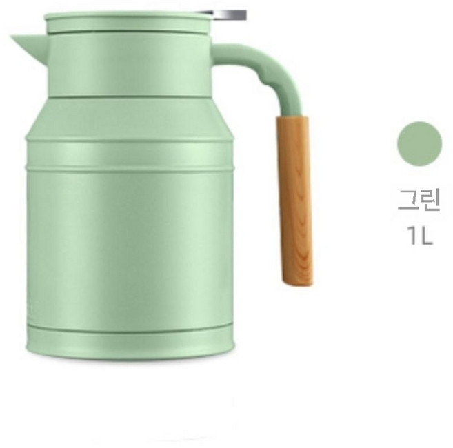 모슈 보온 포트 분유 티 포트 화이트 블루 핑크 그린 0.4L 1L 1.5L, 그린 1L
