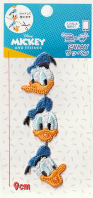 디즈니 도날드덕 자수 와펜 2way 와펜 3p