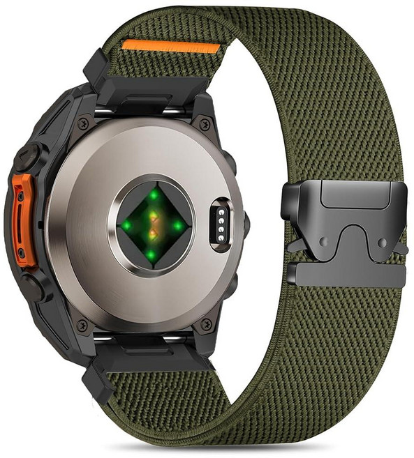 156963 HQzon Garmin Fenix 6X/7X/5X/8 51mm/5X 플러스/3/6X Pro와 호환되는 26mm 낙하산 버클 시계 밴드 Descent MK2i 스마, 아미 그린