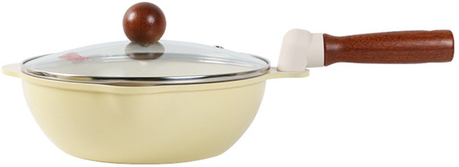 비자트 인덕션 궁중팬, 1개, 엘로우, 22cm