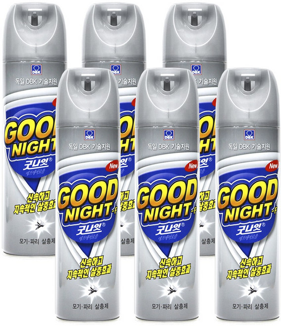 굿나잇 에프킬라 모기 파리 스프레이 살충제, 5개, 400ml