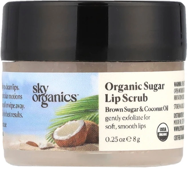 스카이 오가닉스 유기농 설탕 립 스크럽 흑설탕 & 코코넛 오일 8g SYO-43255 - 쿠팡