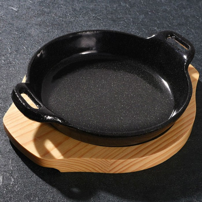 무쇠 주물팬 양손 원형 스테이크 대, 20cm, 1개