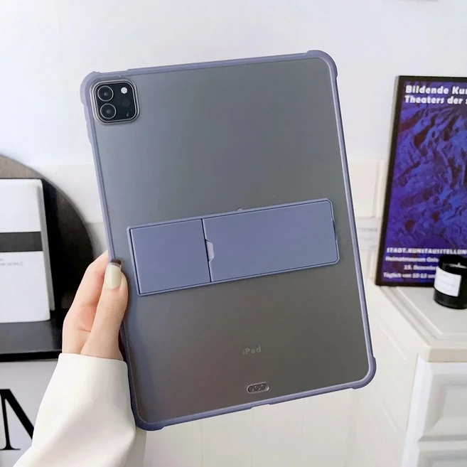 iPad 5세대 6세대 9.7" 8세대 9세대 10.2" Air4 Air5 Pro11 10세대 iPad mini 3 4 5 6 하드 PC+TPU 스탠드, 12 Pro12.9 (2018-2022), 01 Purple