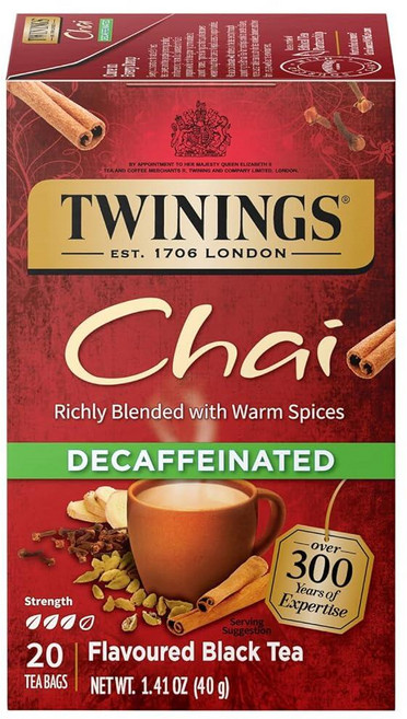 트와이닝 차이 티 디카페인 시나몬 생강 카르다몬 홍차 20개입, 20개, 1개