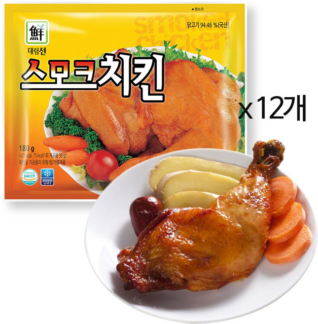 사조 대림선 스모크치킨 180g X 12개 훈제 치킨 통닭다리살 통다리살