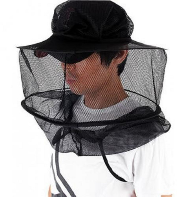 원터치 양봉모자 대형 방충망모자 모기퇴치 해충 방충망 얼굴 모기장 벌초 캠핑, 블랙