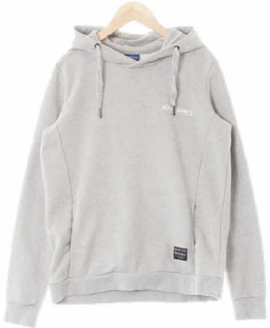 8156 DlSCOVERY 멜란지그레이 프린팅 면혼방 텍스트로고디파인슬림후드티 [90]