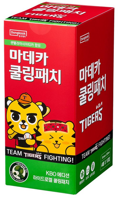 동국제약 마데카 쿨링패치 KBO에디션 4매*10개입 열냉각시트패치 아이스쿨패치 쿨시트 쿨링패치 야구장필수템, 4매, 40개